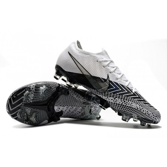 Nike Mercurial Vapor 13 Elite FG Low-Top White Black Men Soccer Cleats 