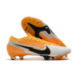 Nike Mercurial Vapor 13 Elite FG Low-Top White Orange Black Men Soccer Cleats 