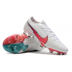 Nike Mercurial Vapor 13 Elite Korea FG Low-Top White Pink Turqoise Men Soccer Cleats 