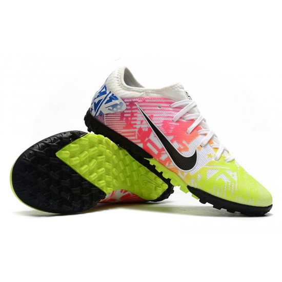 Nike Mercurial Vapor 13 Pro TF Low-Top Pink Yellow Blue Men Soccer Cleats 