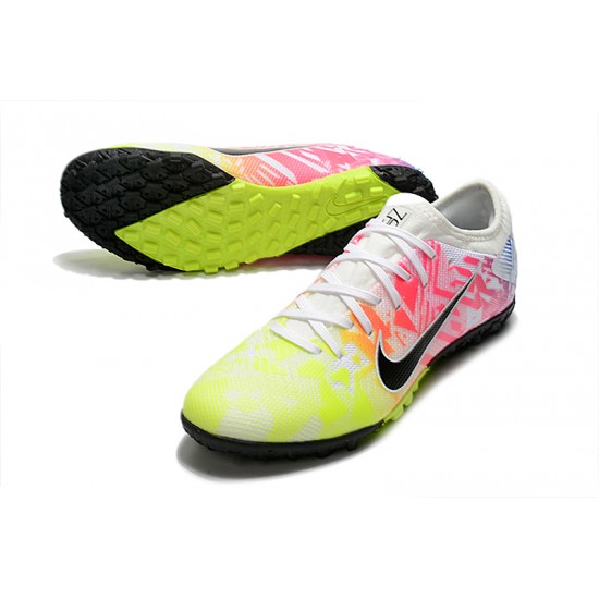 Nike Mercurial Vapor 13 Pro TF Low-Top Pink Yellow Blue Men Soccer Cleats 