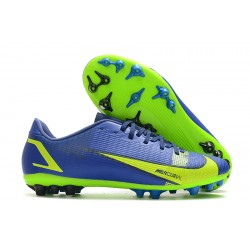 Nike Mercurial Vapor 14 Academy AG Low-top Blue Yellow Women And Men Soccer Cleats 