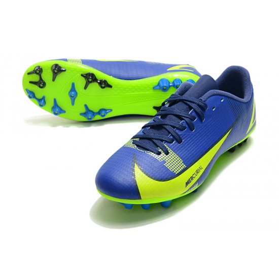 Nike Mercurial Vapor 14 Academy AG Low-top Blue Yellow Women And Men Soccer Cleats 