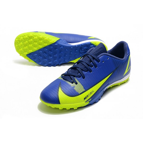 Nike Mercurial Vapor 14 Academy TF Low-top Yellow Blue Men Soccer Cleats 