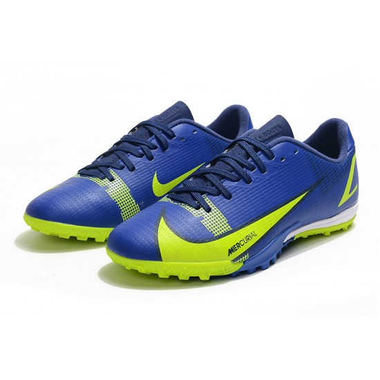 Nike Mercurial Vapor 14 Academy TF Low-top Yellow Blue Men Soccer Cleats 