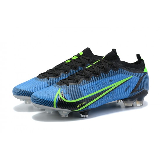 Nike Mercurial Vapor 14 Elite FG Low-top Black Blue White Men Soccer Cleats 