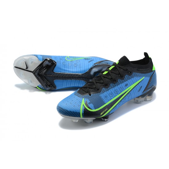 Nike Mercurial Vapor 14 Elite FG Low-top Black Blue White Men Soccer Cleats 