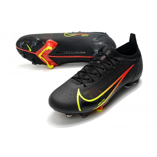 Nike Mercurial Vapor 14 Elite FG Low-top Black Yellow Red Men Soccer Cleats 