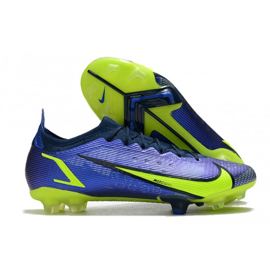 Nike Mercurial Vapor 14 Elite FG Low-top Blue Yellow Women And Men Soccer Cleats 