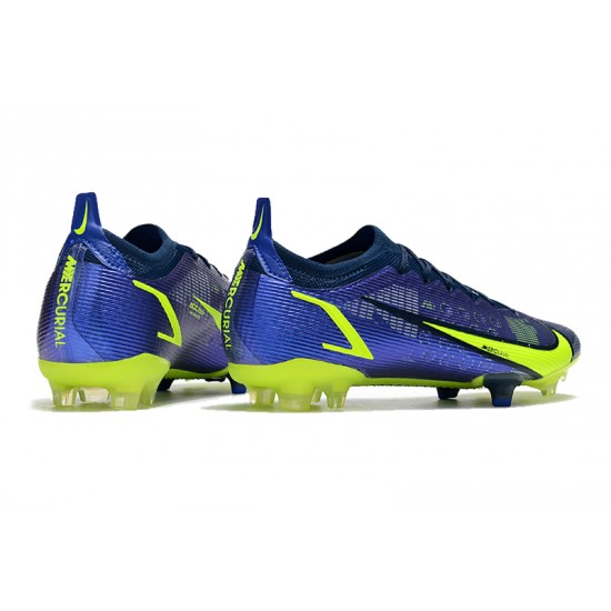 Nike Mercurial Vapor 14 Elite FG Low-top Blue Yellow Women And Men Soccer Cleats 