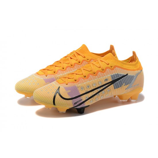 Nike Mercurial Vapor 14 Elite FG Low-top Orange Black Men Soccer Cleats 