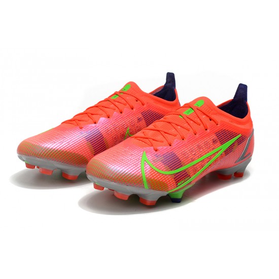 Nike Mercurial Vapor 14 Elite FG Low-top Pink Yellow Men Soccer Cleats 