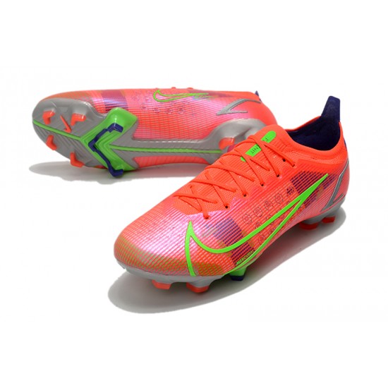 Nike Mercurial Vapor 14 Elite FG Low-top Pink Yellow Men Soccer Cleats 