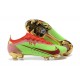 Nike Mercurial Vapor 14 Elite FG Low-top Red Green Gold Men Soccer Cleats 