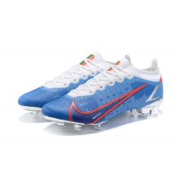 Nike Mercurial Vapor 14 Elite FG Low-top Sliver Blue White Men Soccer Cleats 