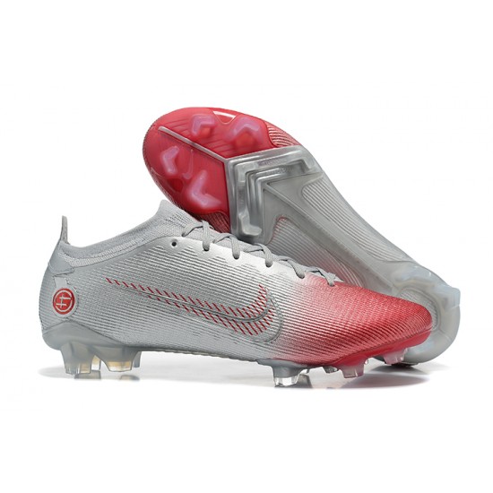 Nike Mercurial Vapor 14 Elite FG Low-top Sliver Red Men Soccer Cleats 