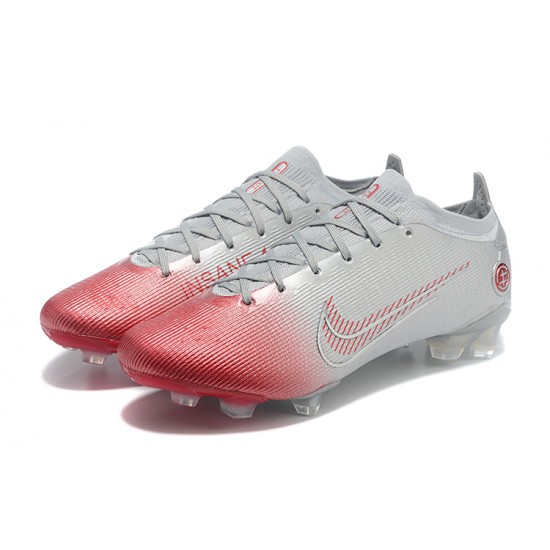 Nike Mercurial Vapor 14 Elite FG Low-top Sliver Red Men Soccer Cleats 