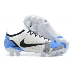 Nike Mercurial Vapor 14 Elite FG Low-top White Blue Men Soccer Cleats 