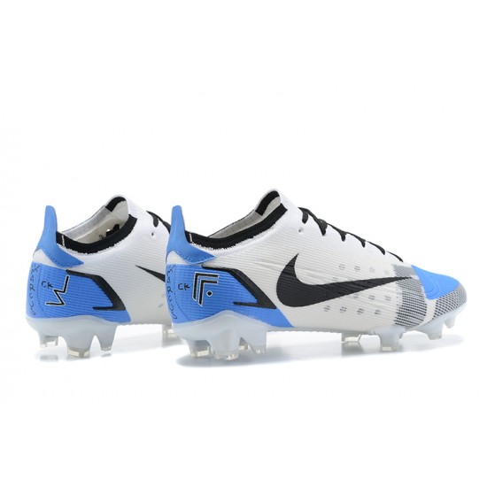 Nike Mercurial Vapor 14 Elite FG Low-top White Blue Men Soccer Cleats 