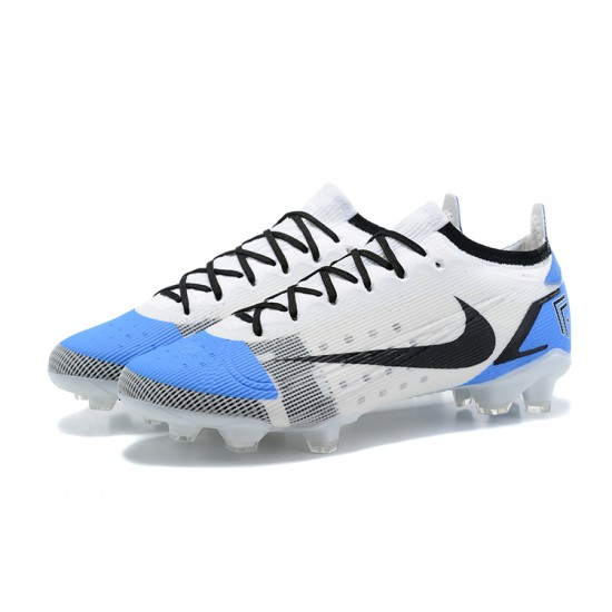 Nike Mercurial Vapor 14 Elite FG Low-top White Blue Men Soccer Cleats 