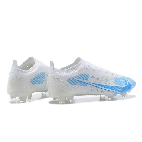 Nike Mercurial Vapor 14 Elite FG Low-top White Light Blue Men Soccer Cleats 