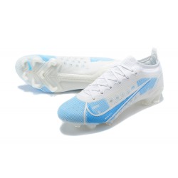 Nike Mercurial Vapor 14 Elite FG Low-top White Light Blue Men Soccer Cleats 