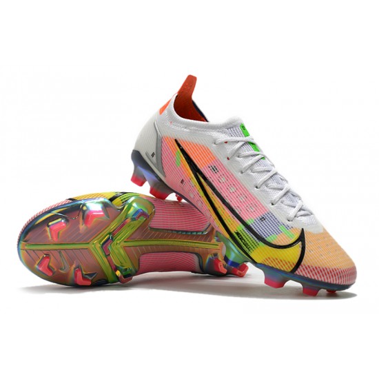 Nike Mercurial Vapor 14 Elite FG Low-top White Pink Men Soccer Cleats 