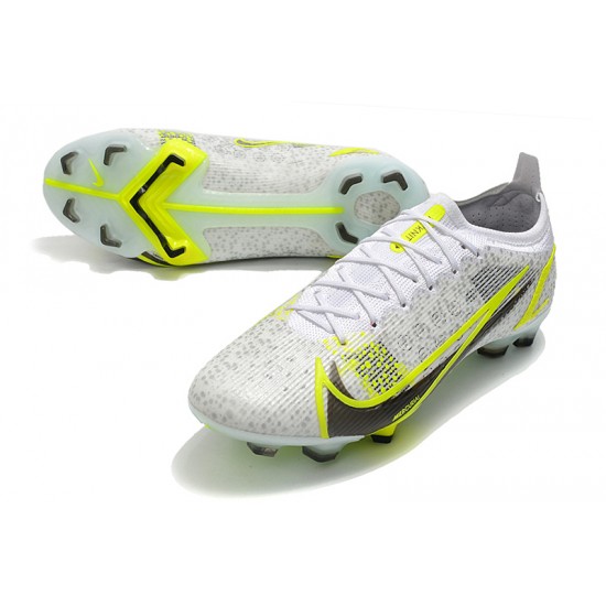 Nike Mercurial Vapor 14 Elite FG Low-top White Yellow Black Woemn And Men Soccer Cleats 