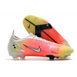 Nike Mercurial Vapor 14 Elite FG Low-top White Yellow Pink Woemn And Men Soccer Cleats 