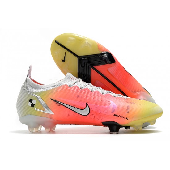 Nike Mercurial Vapor 14 Elite FG Low-top White Yellow Pink Woemn And Men Soccer Cleats 