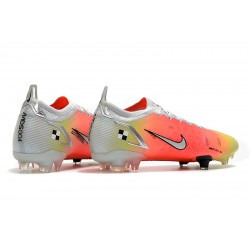 Nike Mercurial Vapor 14 Elite FG Low-top White Yellow Pink Woemn And Men Soccer Cleats 