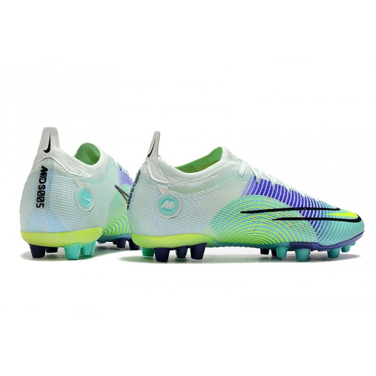 Nike Mercurial Vapor 14 Elite PRO AG Low-top Lingt Green Purple Women And Men Soccer Cleats 