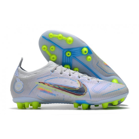 Nike Mercurial Vapor 14 Elite PRO AG Low-top White Blue Women And Men Soccer Cleats 