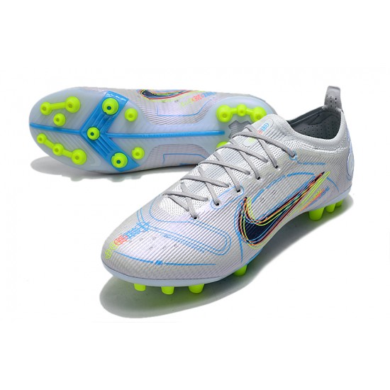 Nike Mercurial Vapor 14 Elite PRO AG Low-top White Blue Women And Men Soccer Cleats 