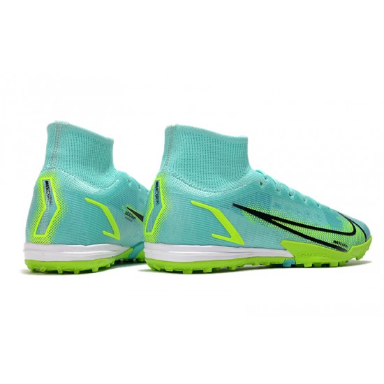 Nike Mercurial Vapor 14 Elite TF High-top Turqoise Green Men Soccer Cleats 