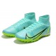 Nike Mercurial Vapor 14 Elite TF High-top Turqoise Green Men Soccer Cleats 