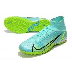 Nike Mercurial Vapor 14 Elite TF High-top Turqoise Green Men Soccer Cleats 