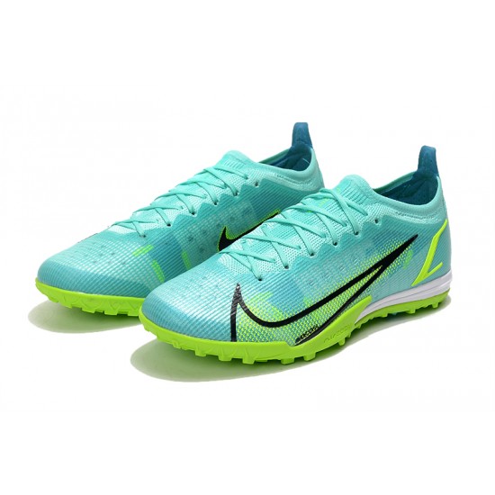 Nike Mercurial Vapor 14 Elite TF Low-top Turqoise Green Men Soccer Cleats 