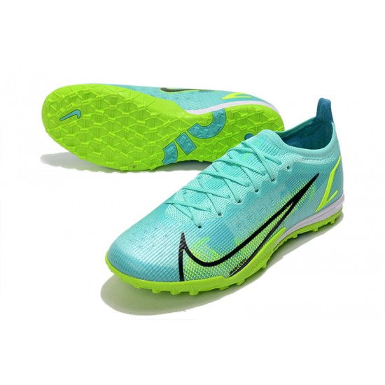 Nike Mercurial Vapor 14 Elite TF Low-top Turqoise Green Men Soccer Cleats 