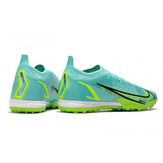 Nike Mercurial Vapor 14 Elite TF Low-top Turqoise Green Men Soccer Cleats 