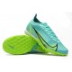 Nike Mercurial Vapor 14 Elite TF Low-top Turqoise Green Men Soccer Cleats 