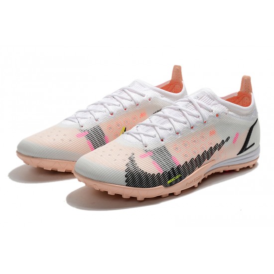 Nike Mercurial Vapor 14 Elite TF Low-top White Pink Black Men Soccer Cleats 