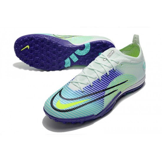 Nike Mercurial Vapor 14.5 Elite TF Low-top White Turqoise Purple Multi Men Soccer Cleats 