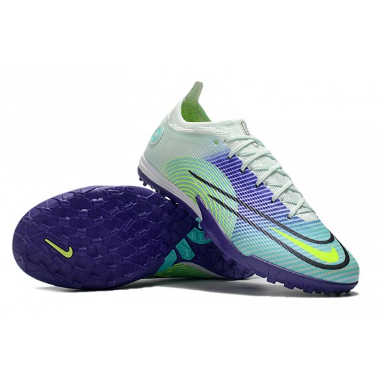 Nike Mercurial Vapor 14.5 Elite TF Low-top White Turqoise Purple Multi Men Soccer Cleats 