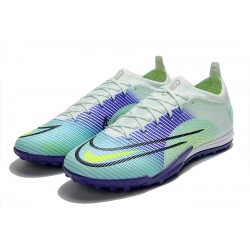 Nike Mercurial Vapor 14.5 Elite TF Low-top White Turqoise Purple Multi Men Soccer Cleats 