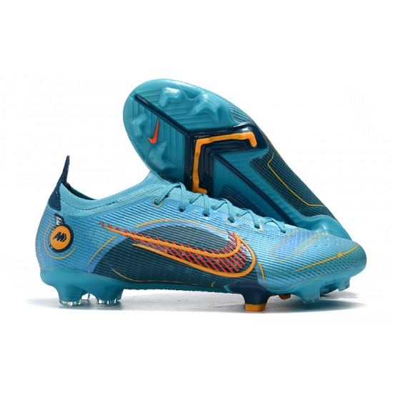 Nike Mercurial Vapor XIV Elite FG Low-top Blue Orange Women And Men Soccer Cleats 