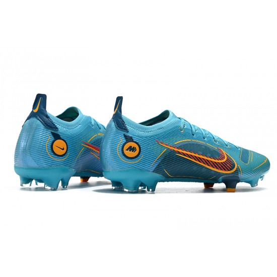 Nike Mercurial Vapor XIV Elite FG Low-top Blue Orange Women And Men Soccer Cleats 