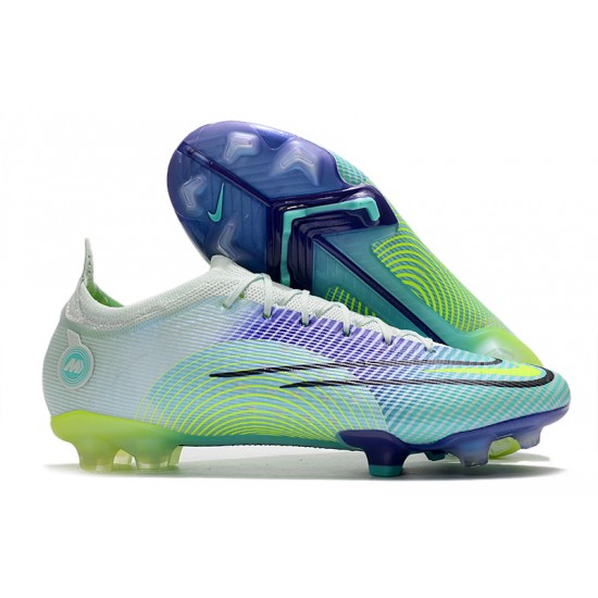 Nike Mercurial Vapor XIV Elite FG Low-top White Turqoise Women And Men Soccer Cleats 