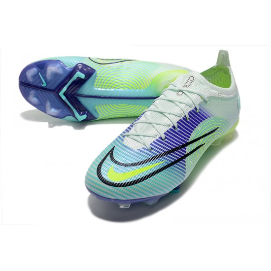 Nike Mercurial Vapor XIV Elite FG Low-top White Turqoise Women And Men Soccer Cleats 