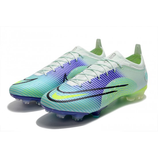 Nike Mercurial Vapor XIV Elite FG Low-top White Turqoise Women And Men Soccer Cleats 